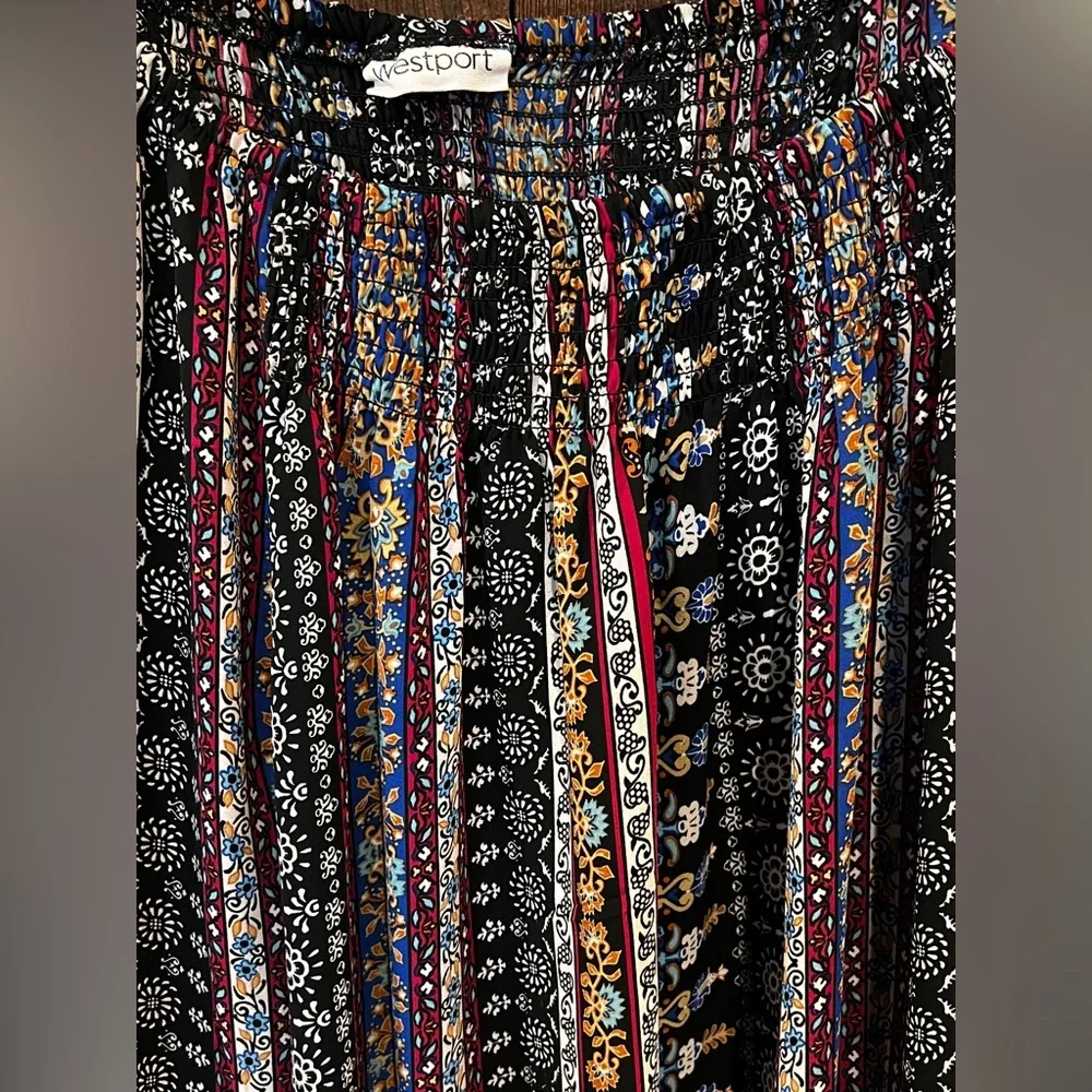 Westport Bohemian Multicolor Off-Shoulder Top long sleeve/ Size 3X - Picture 5 of 13